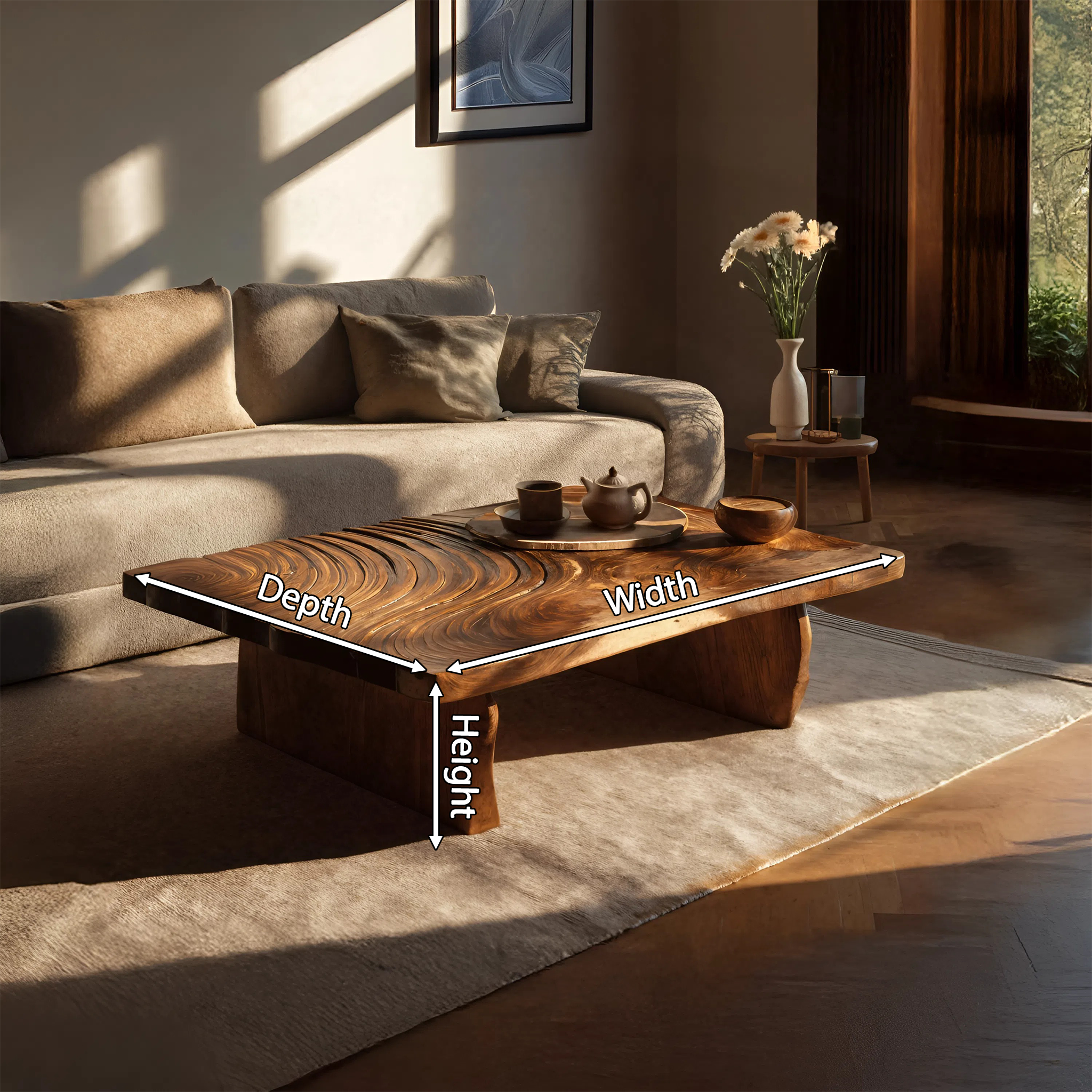Mid Century Abstract Coffee Table For Living Room Decor