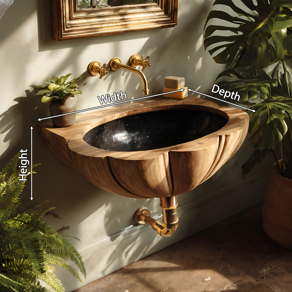 Mid Century Wall Mounted Wooden Bathroom Sink For Stylish Bathroom Decor
