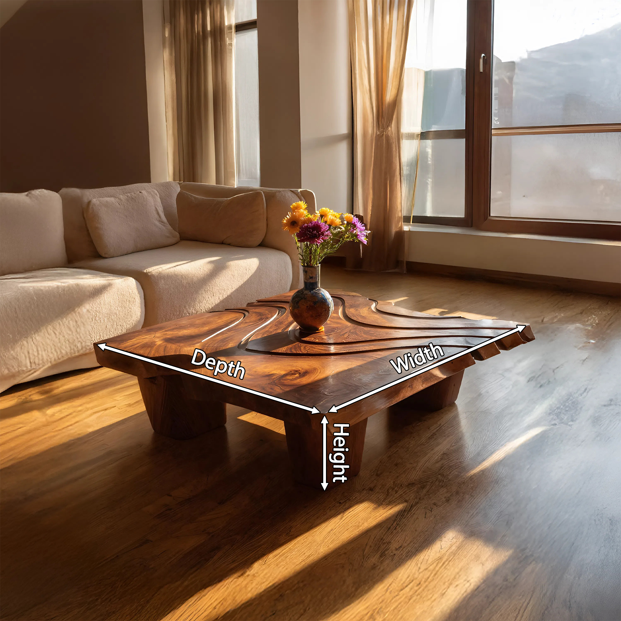 Mid Century Abstract Irregular Coffee Table For Entryway Design