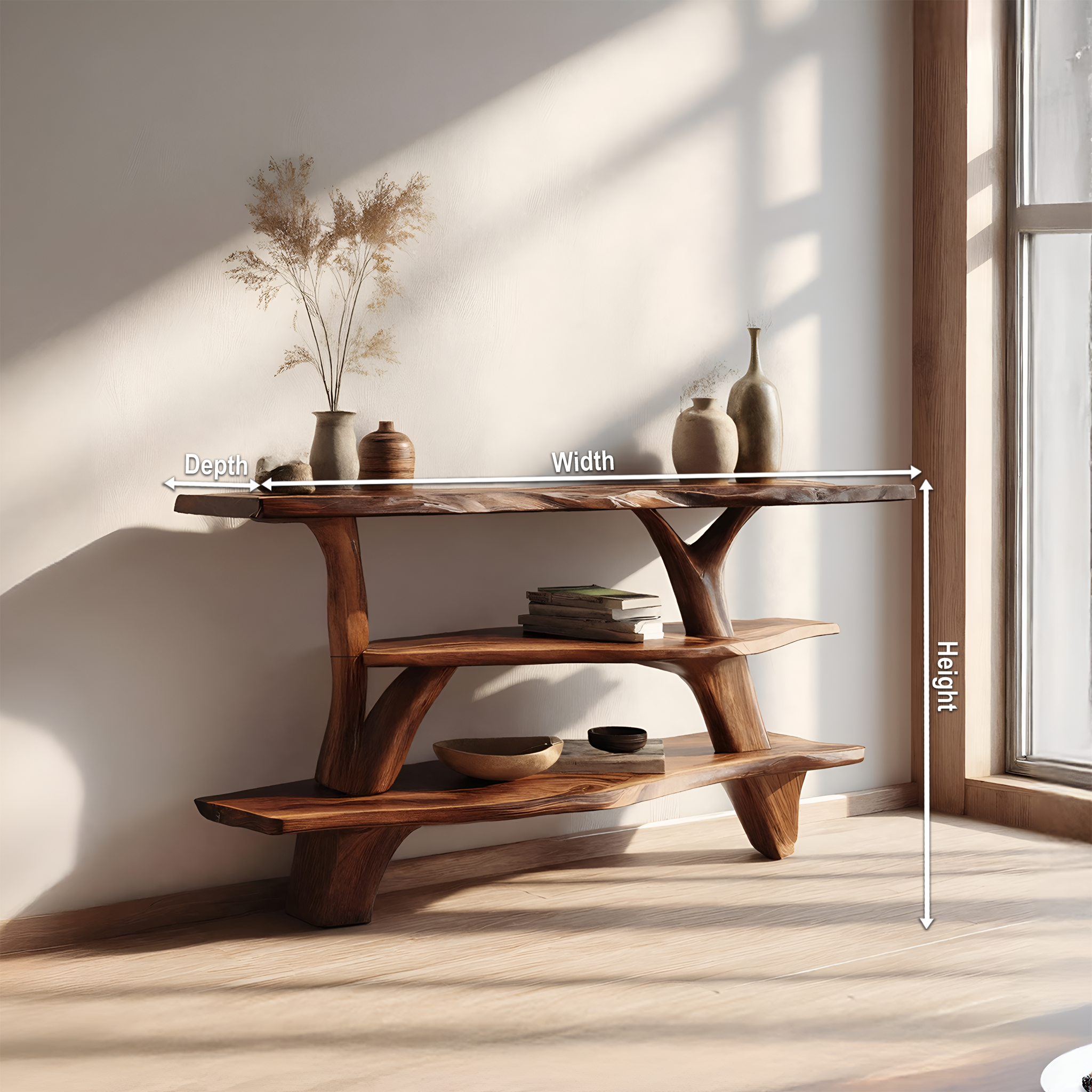 Modern Live Edge Entryway Table For Bedroom Furniture Decoration