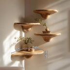 Modern Handcrafted Solid Wood Mushroom Shelf For Bedroom Decor
