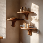 Handcrafted Live Edge Mushroom Shelf For Artistic Living Room Design