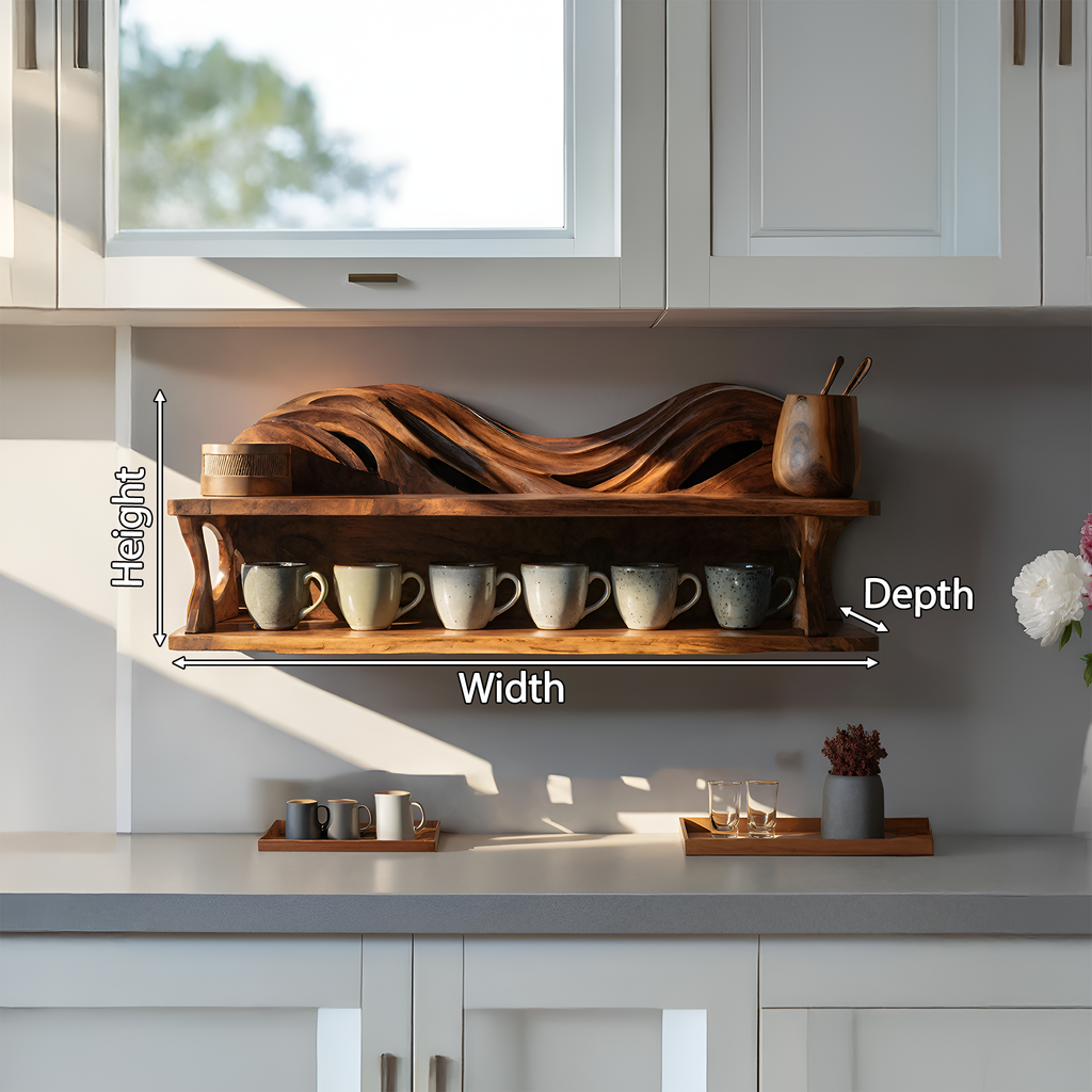 Handcrafted Kitchen Wall Shelf For Cozy Cooking Space