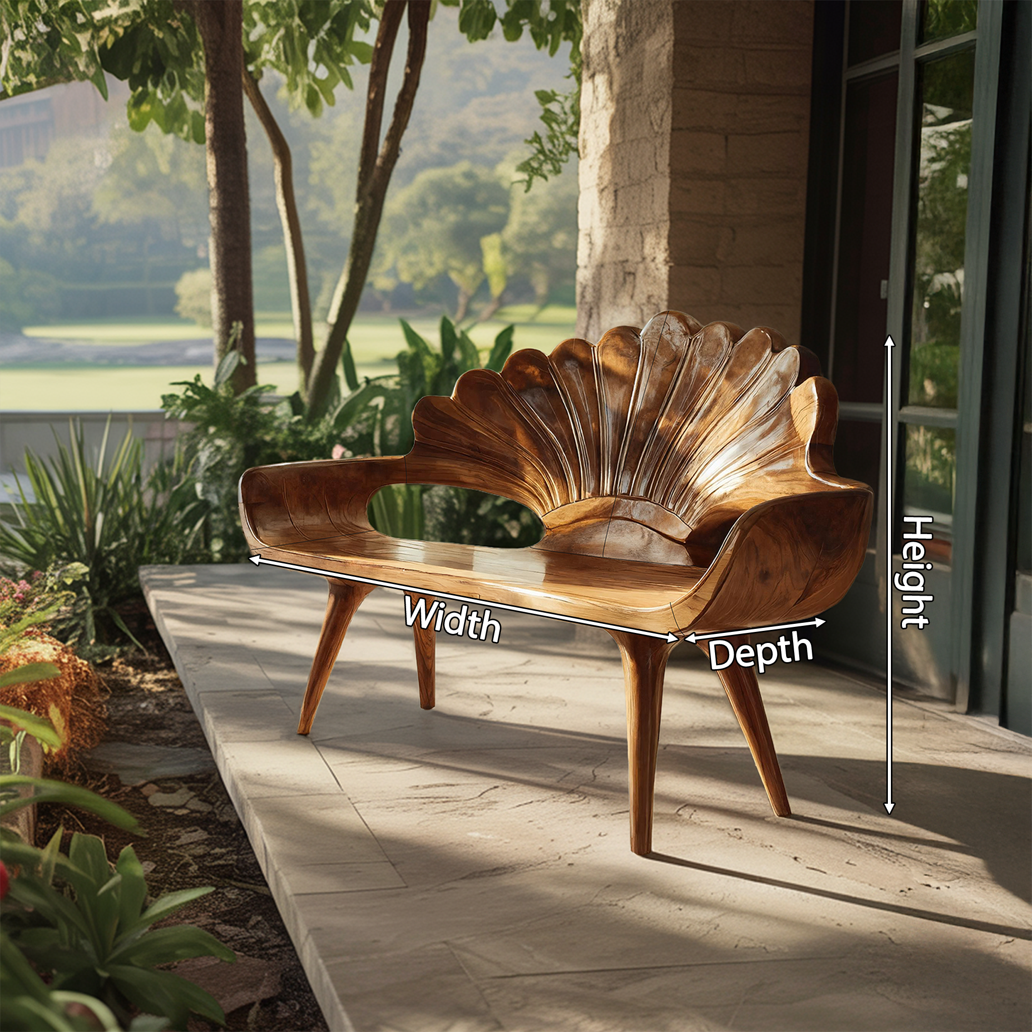 Natural Live Edge Wood Bench For Entryway Seating Area