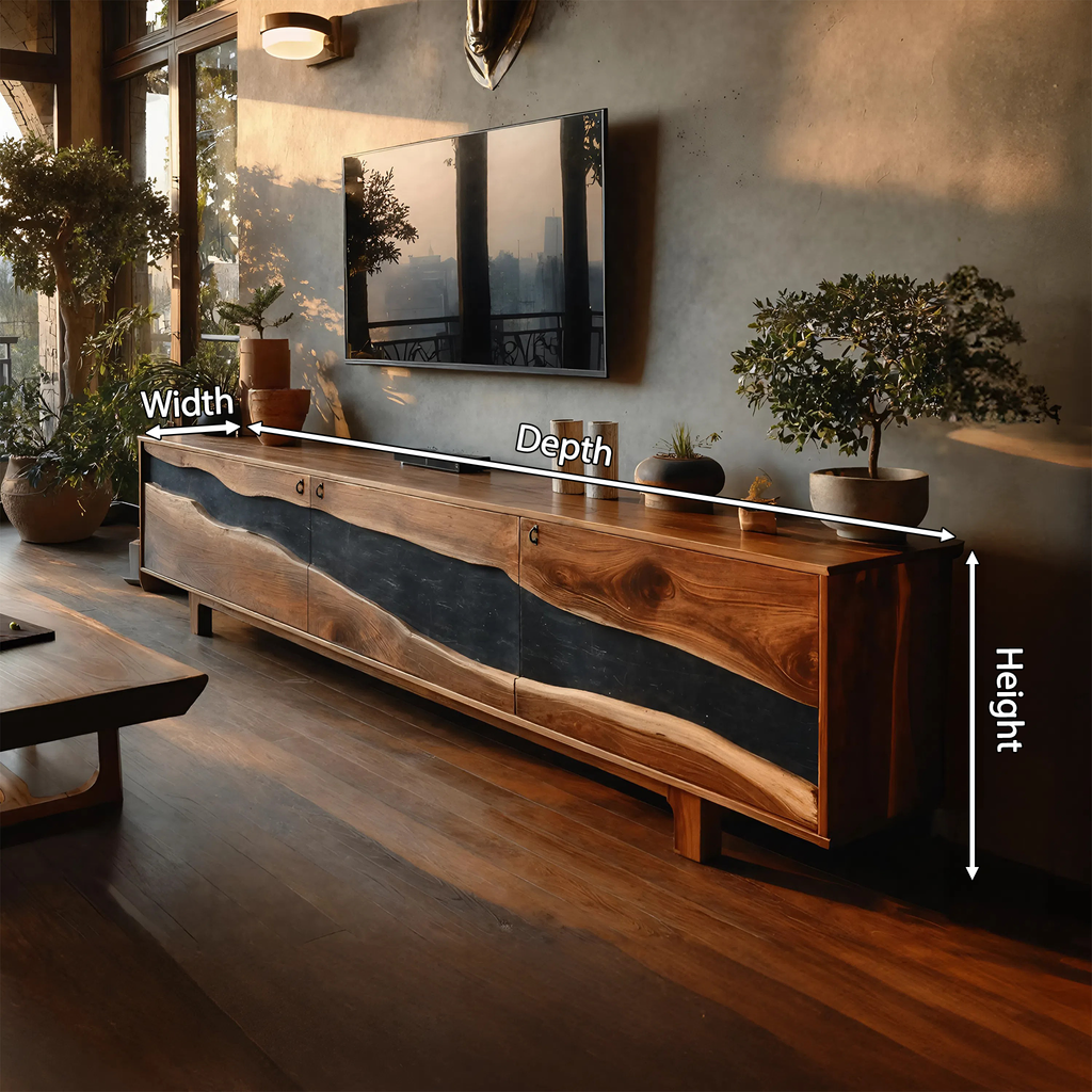 Modern Solid Wood TV Unit For Living Room Decor