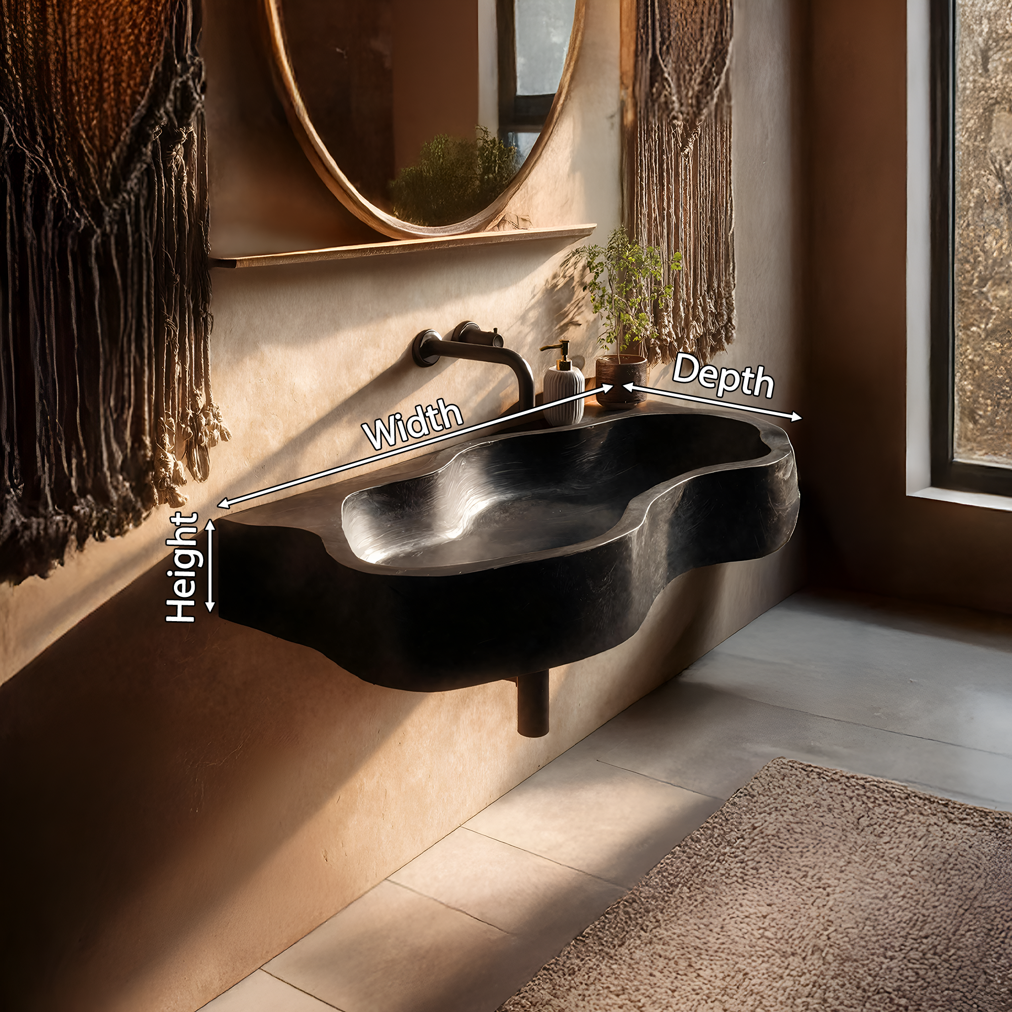 Farmhouse Solid Wood Wash Basin For Natural Bathroom Furniture Style