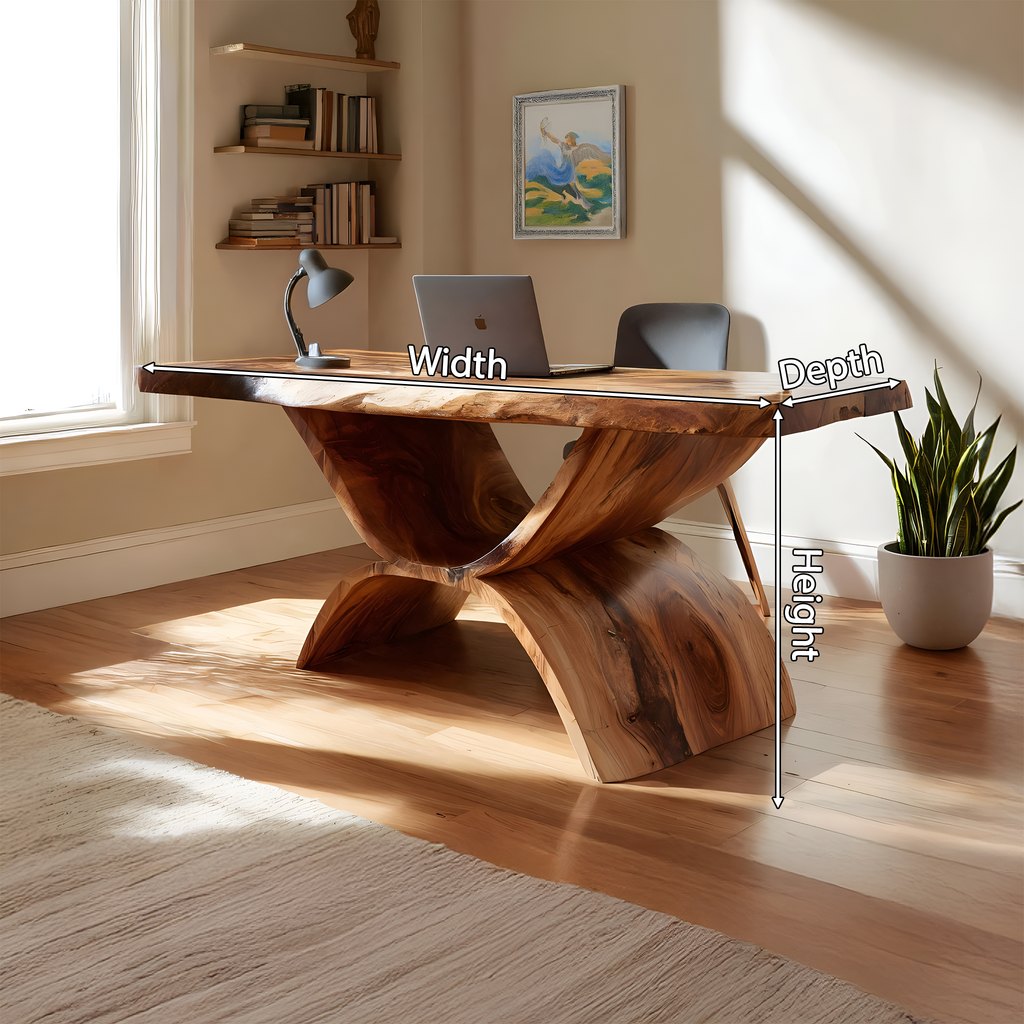 Handcrafted Solid Wood Desk For Home Office And Living Room