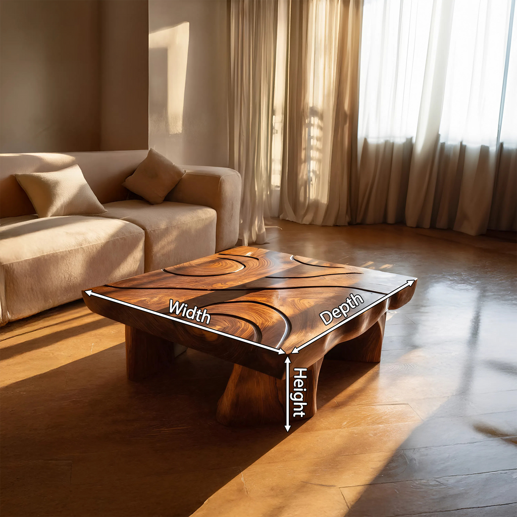 Handcrafted Solid Wood Live Edge Table For Living Room