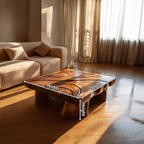 Handcrafted Solid Wood Live Edge Table For Living Room