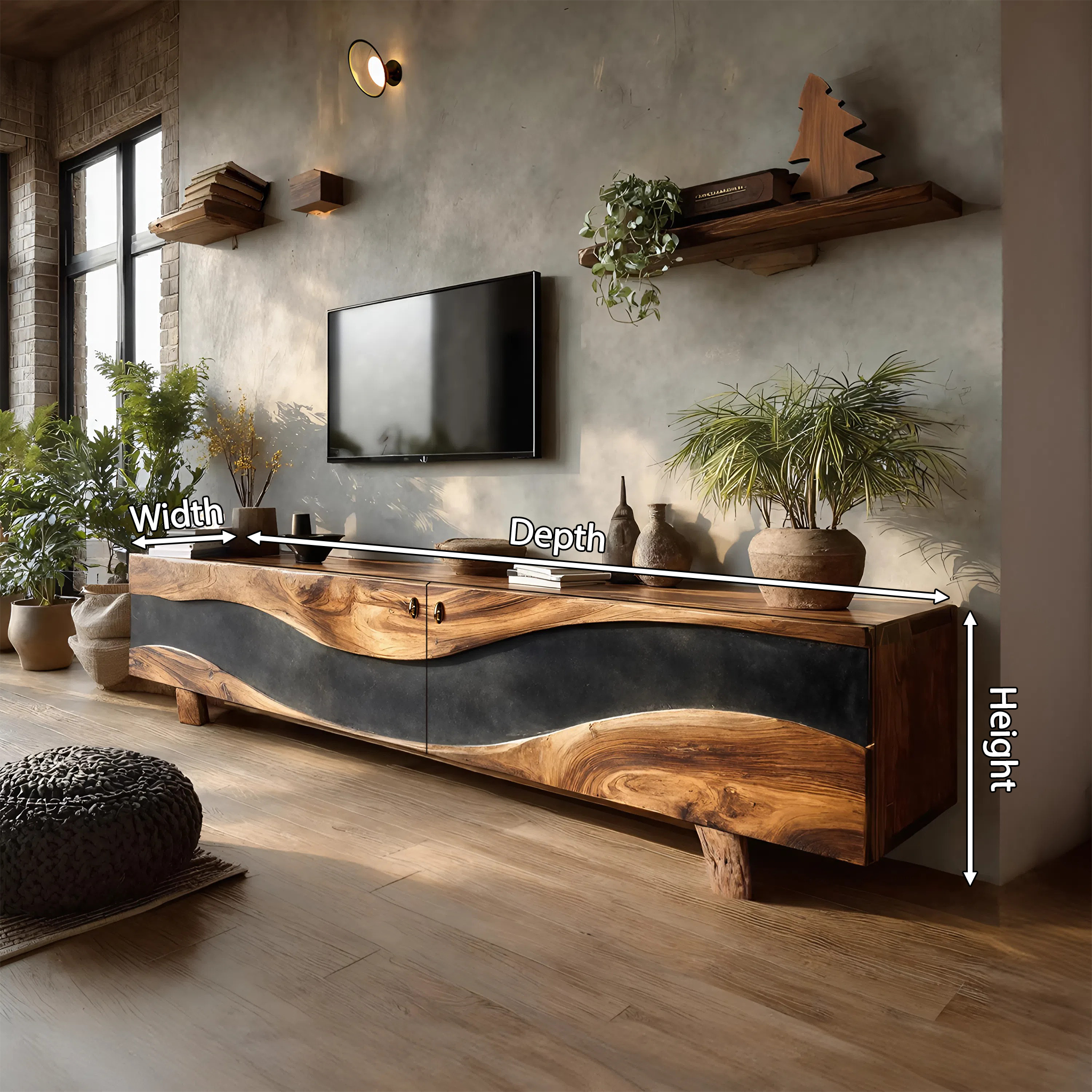 Handcrafted Solid TV Console For Bedroom Decor