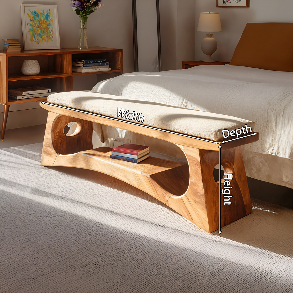 Modern Wooden Bench For Natural Bedroom Decor