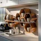 Mid Century Hexagonal Shelf For Furniture Display