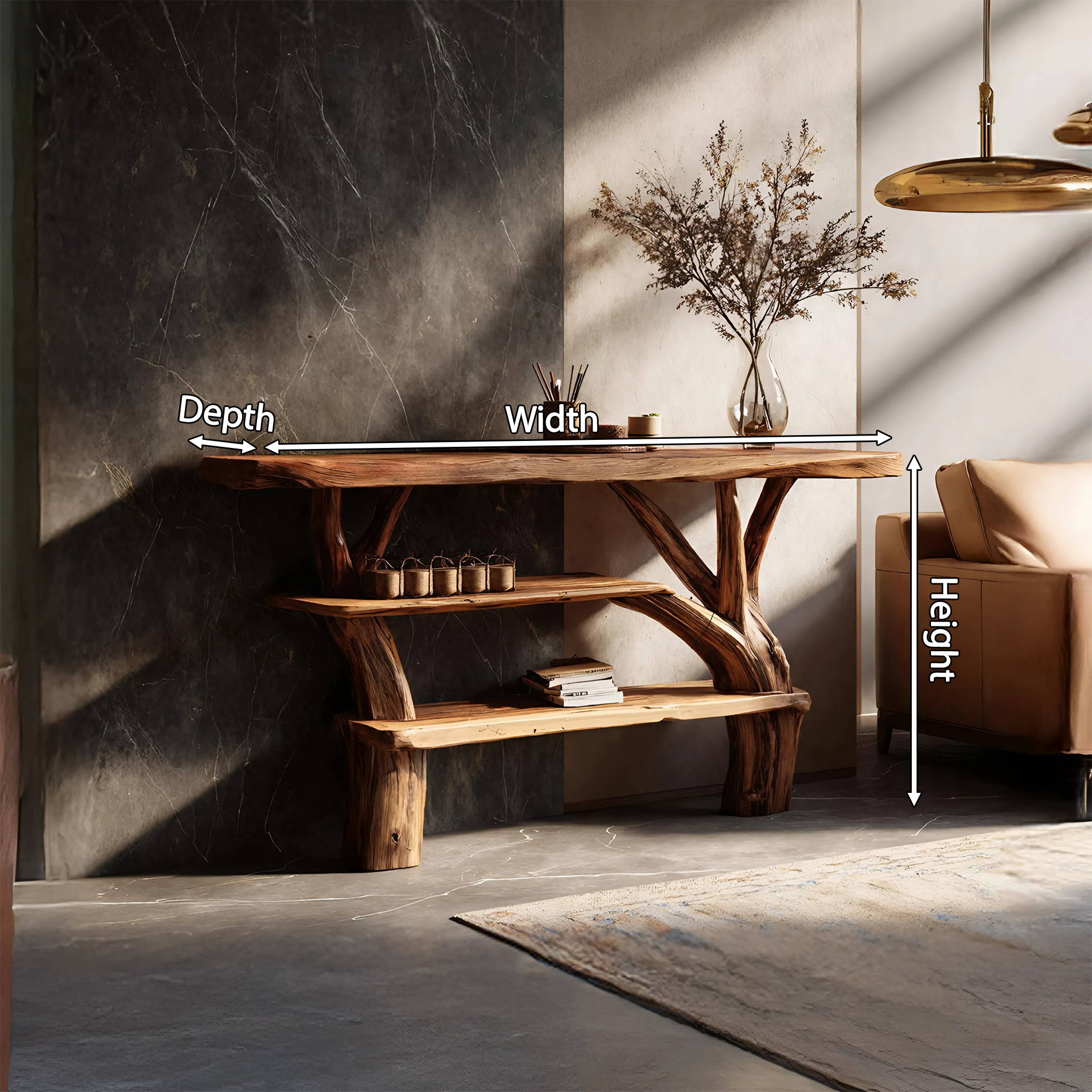 Farmhouse Solid Wood Console Table For Living Room Furniture Decor