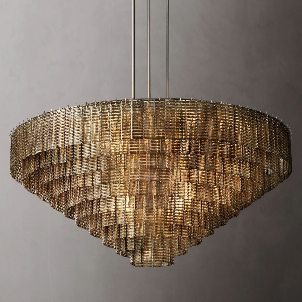 Sirene Draped Glass Round Chandelier 65"