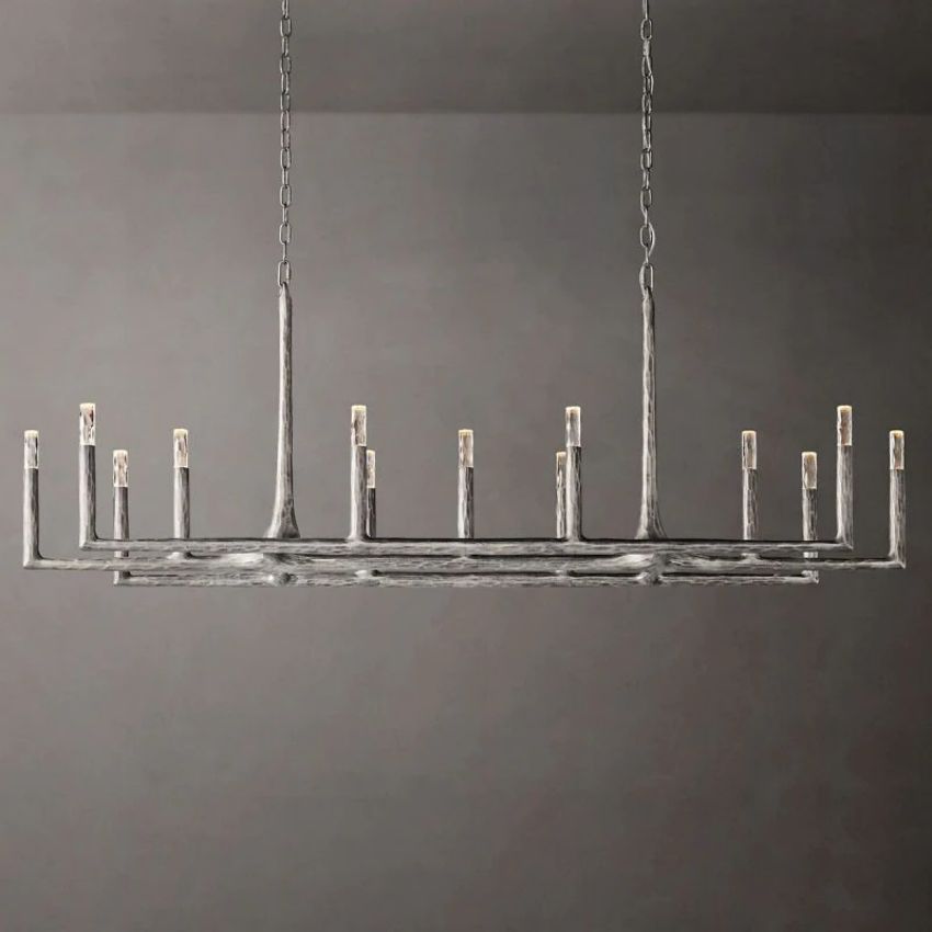 Thaddeus Artisan Forged Linear Chandelier 72"