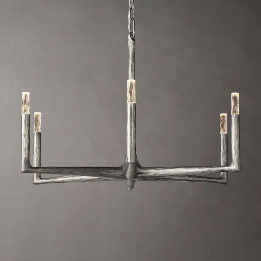 Thaddeus Artisan Forged Round Chandelier 36"