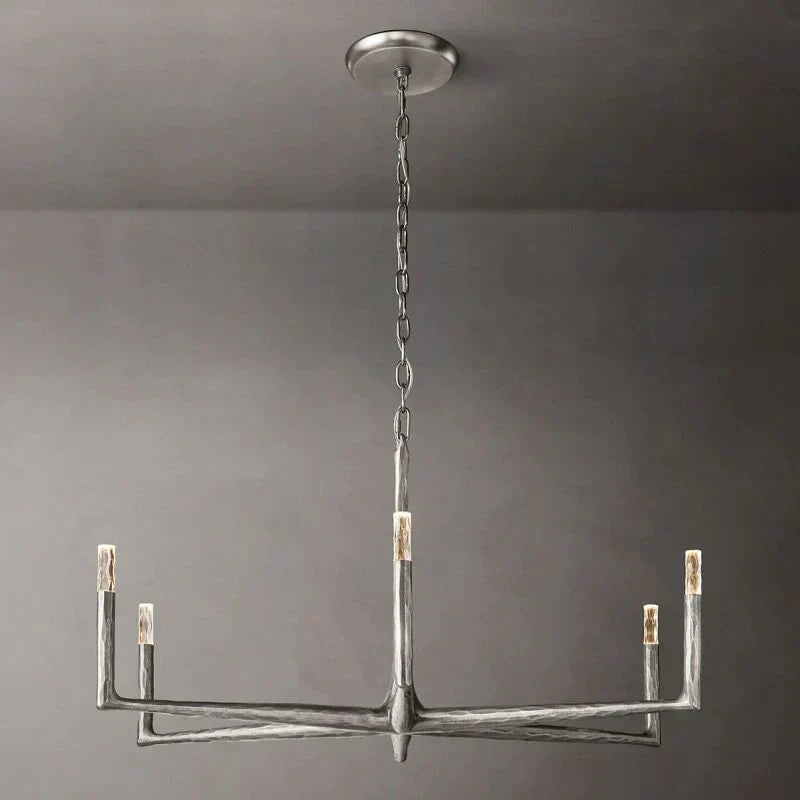 Thaddeus Artisan Forged Round Chandelier 48"
