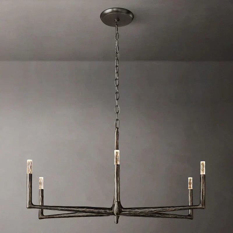 Thaddeus Artisan Forged Round Chandelier 48"
