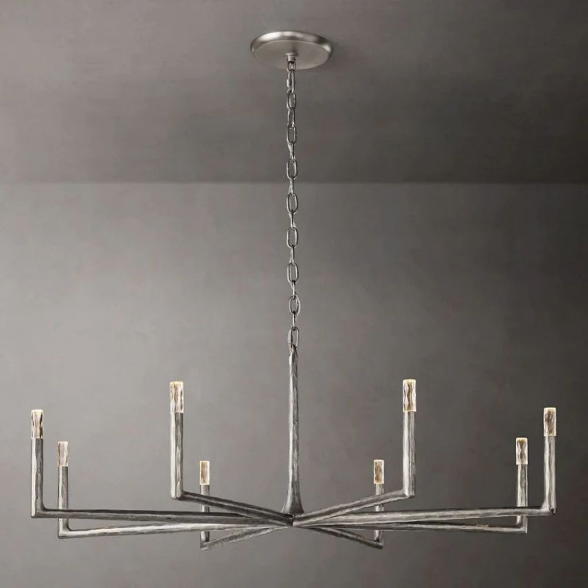 Thaddeus Artisan Forged Round Chandelier 60"