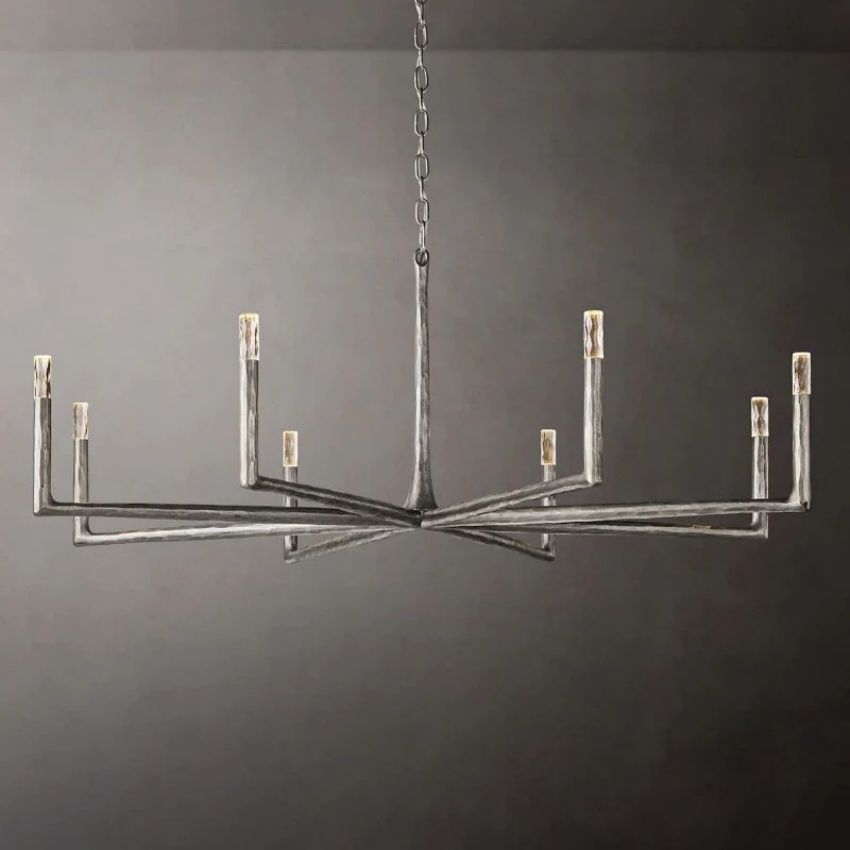 Thaddeus Artisan Forged Round Chandelier 60"