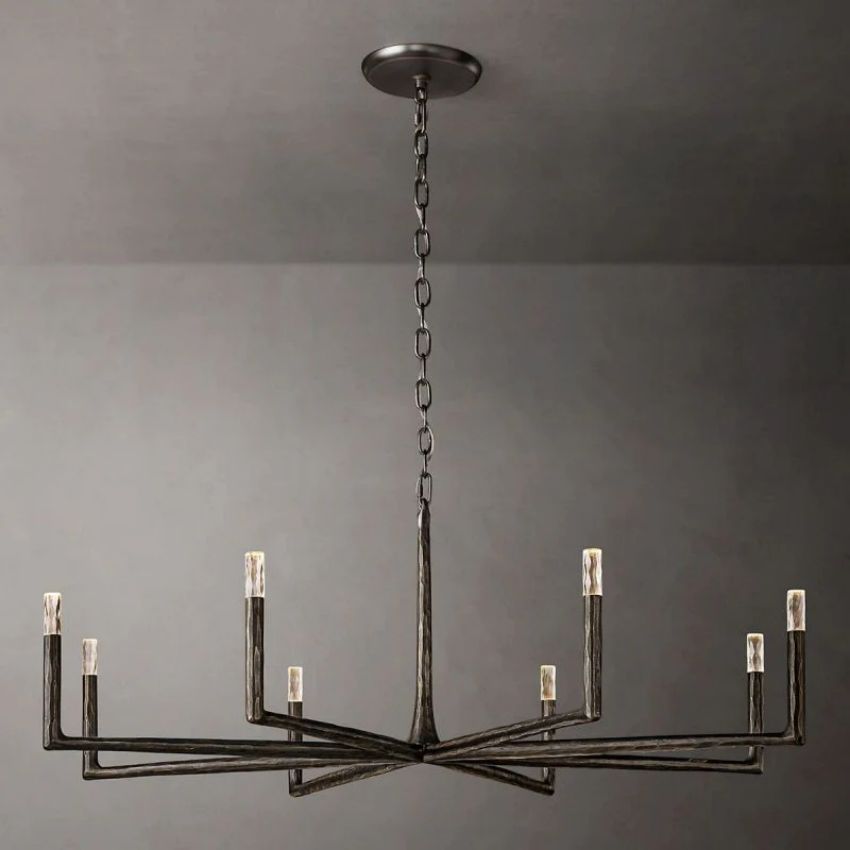 Thaddeus Artisan Forged Round Chandelier 60"
