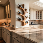 Luxury Wine Bottle Holder Wall Sculpture For Kitchen And Living Room