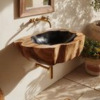Handcrafted Wall Mounted Wooden Bathroom Sink For Custom Bathroom Decor