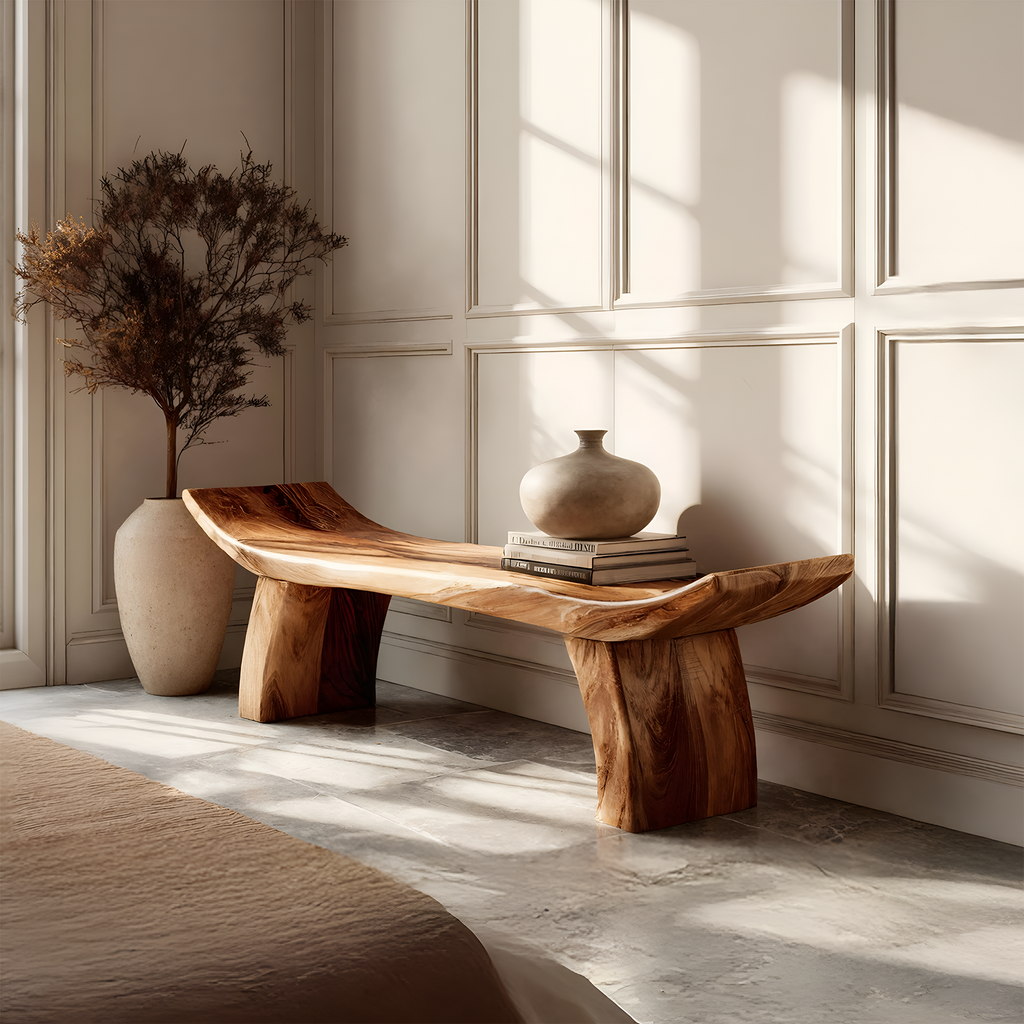 Solid Wood Entryway Bench For Foyer And Hallway Spaces