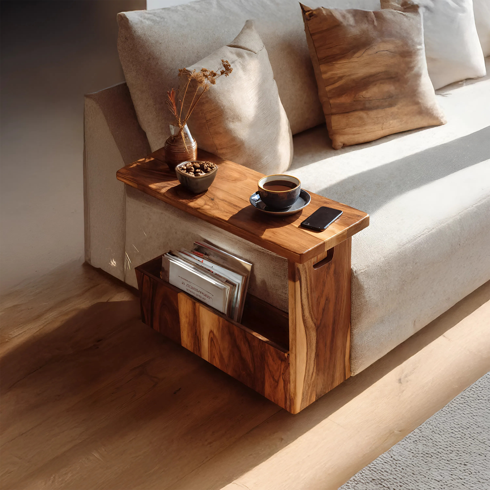 Handcrafted Solid Wood Armrest For Furniture Accent