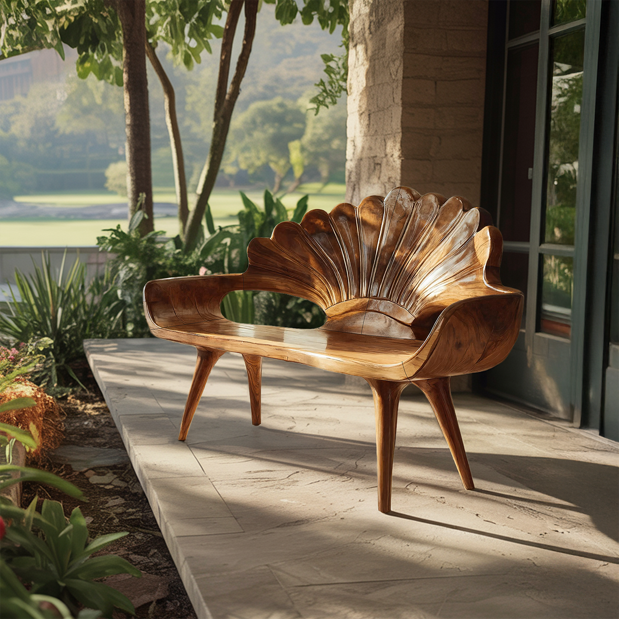 Natural Live Edge Wood Bench For Entryway Seating Area