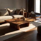 Modern Abstract Wooden Coffee Table For Entryway Decor
