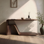Farmhouse Live Edge Console Table Sculptural Wood For Furniture Decor