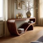 Handcrafted Solid Wood Console Table Organic Design For Bedroom Decor