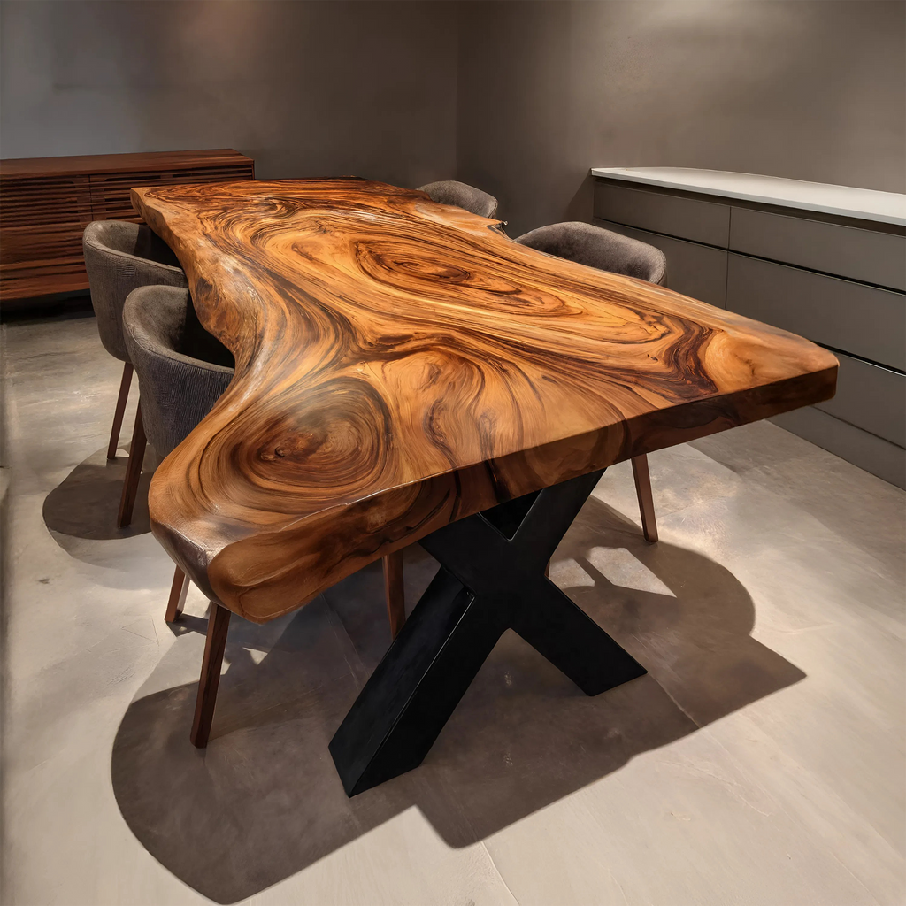 Dining Room Farmhouse Live Edge Dining Table Rustic Wood