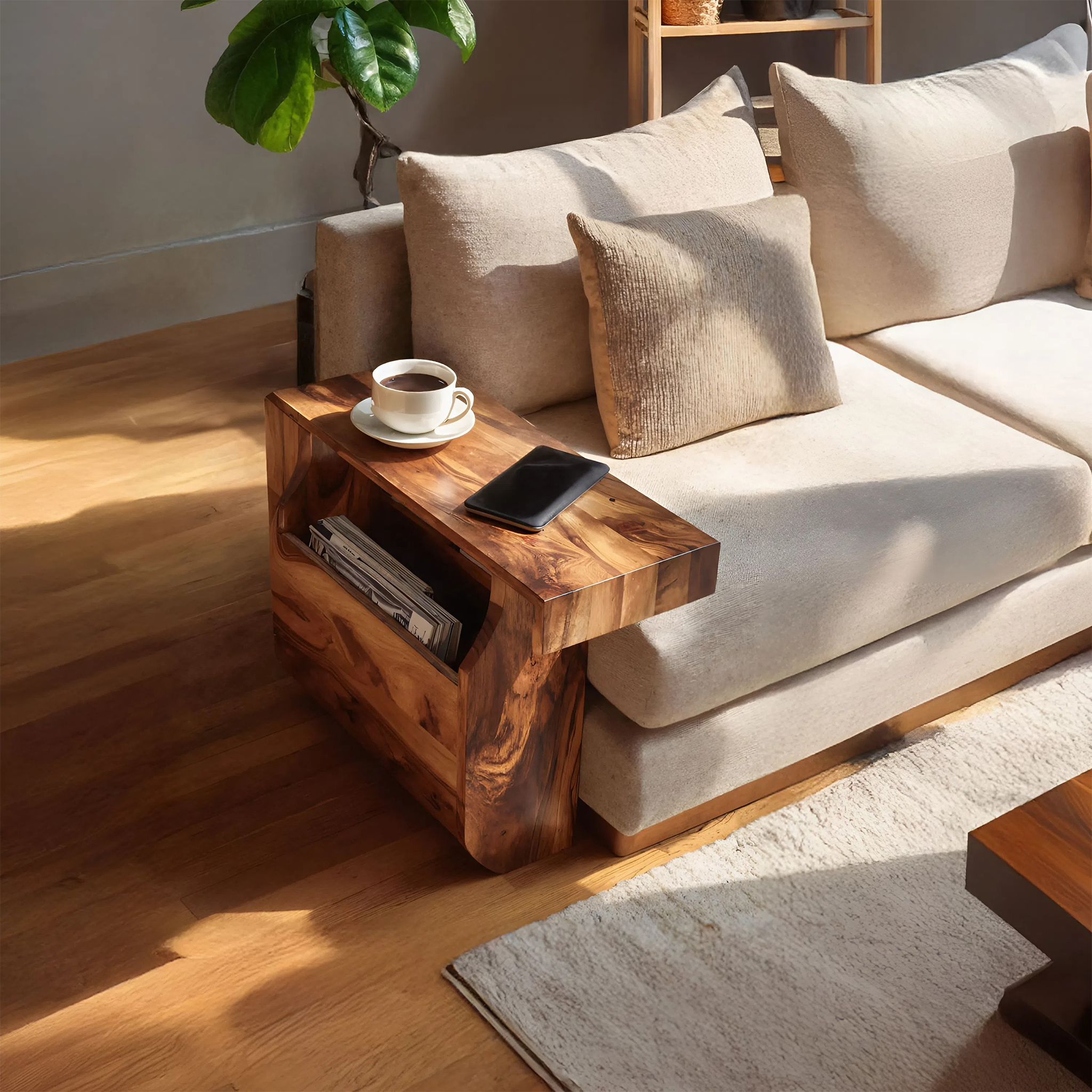 Farmhouse Solid Wood Armrest For Living Room Design