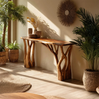 Modern Wooden Live Edge Console Table For Living Room Decoration