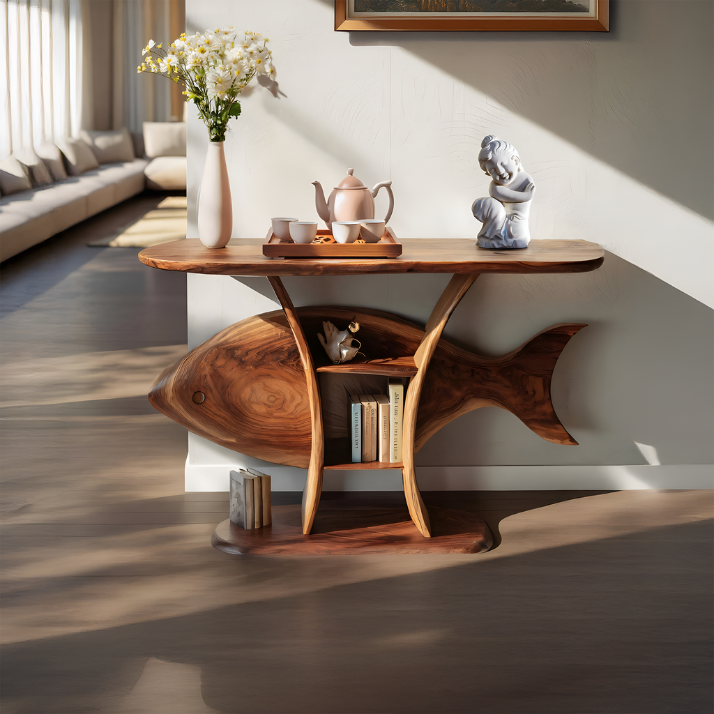 Mid Century Solid Wood Console Table For Furniture Decor Style