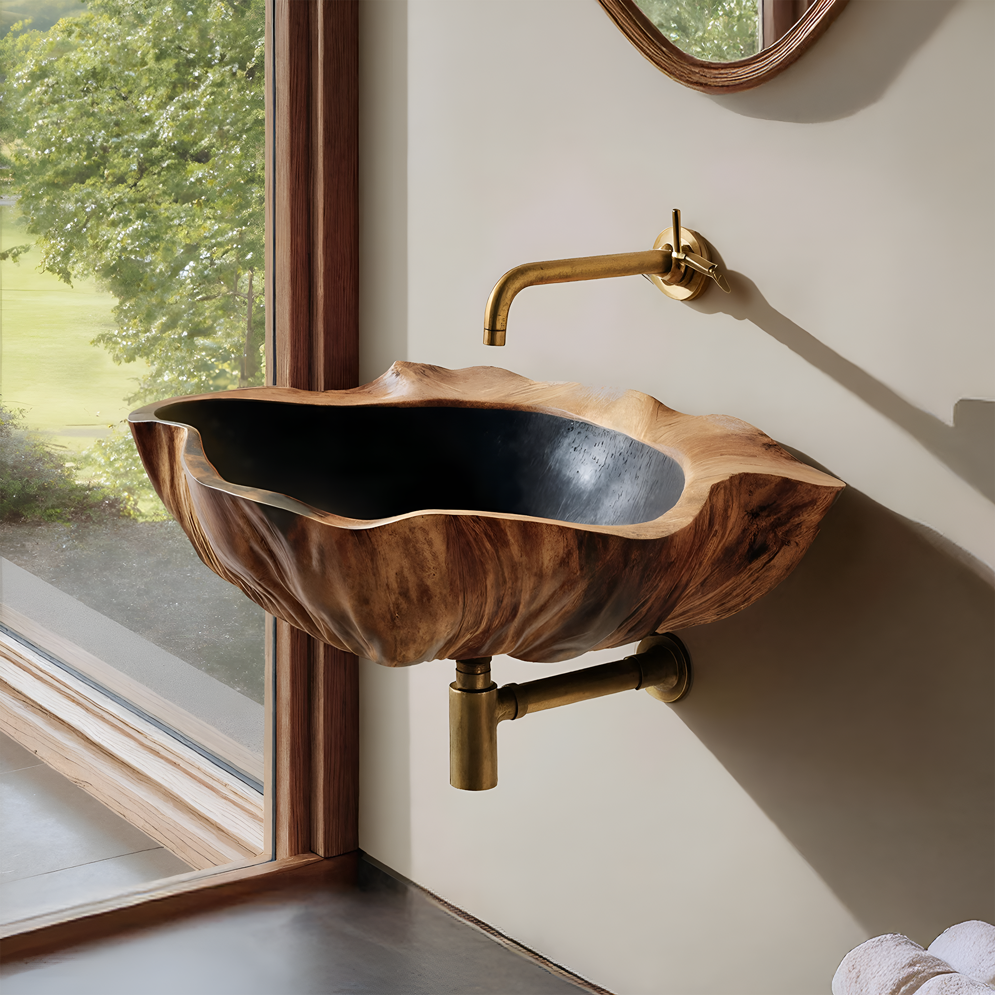 Modern Wall Mounted Wooden Bathroom Sink For Sleek Bathroom Furniture