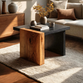 Handcrafted Live Edge Side Table For Rustic Cabin Decor