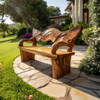Rustic Live Edge Wood Bench For Entryway Interior Space