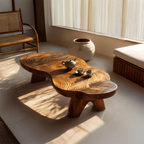 Farmhouse Wooden Live Edge Table For Living Room Decor