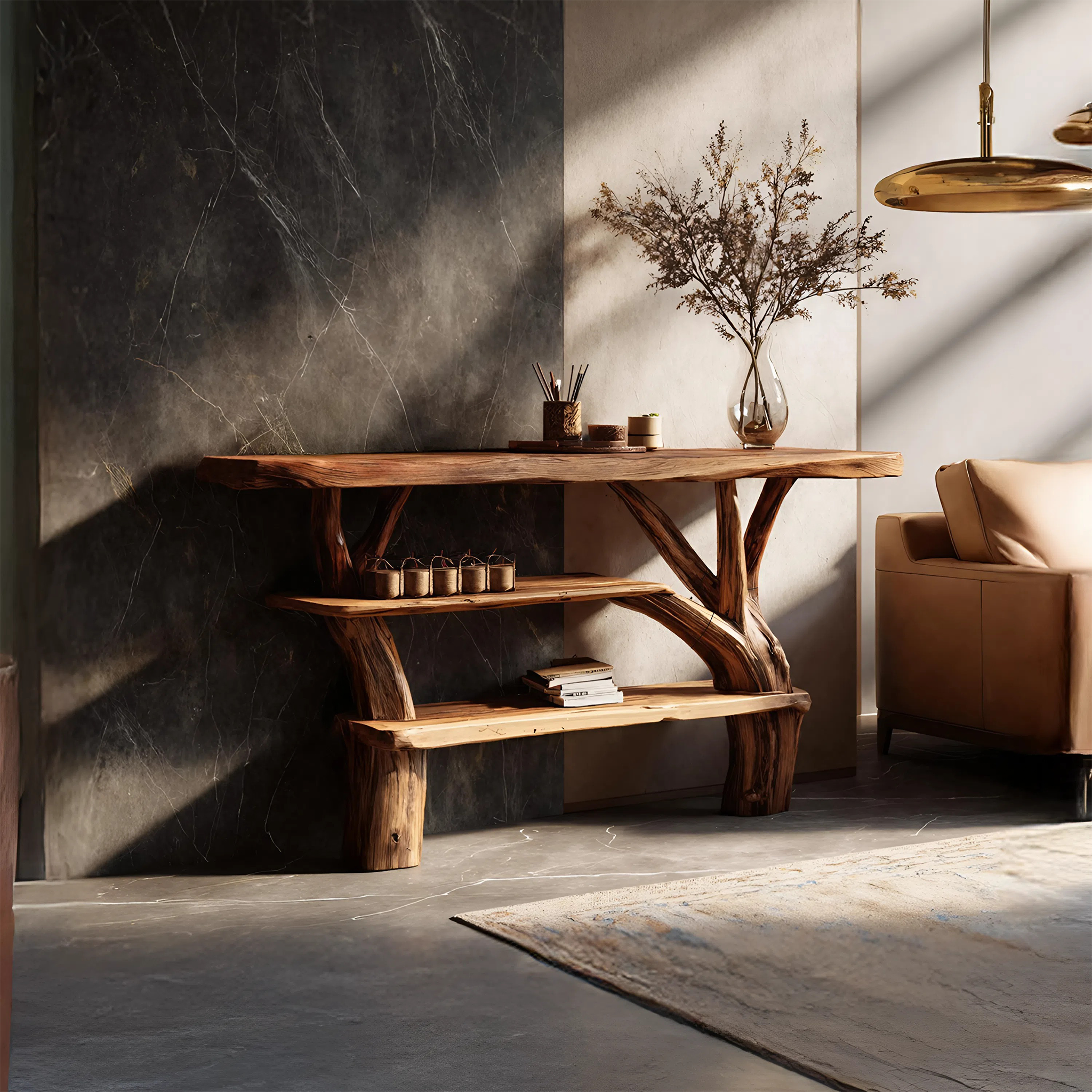 Farmhouse Solid Wood Console Table For Living Room Furniture Decor