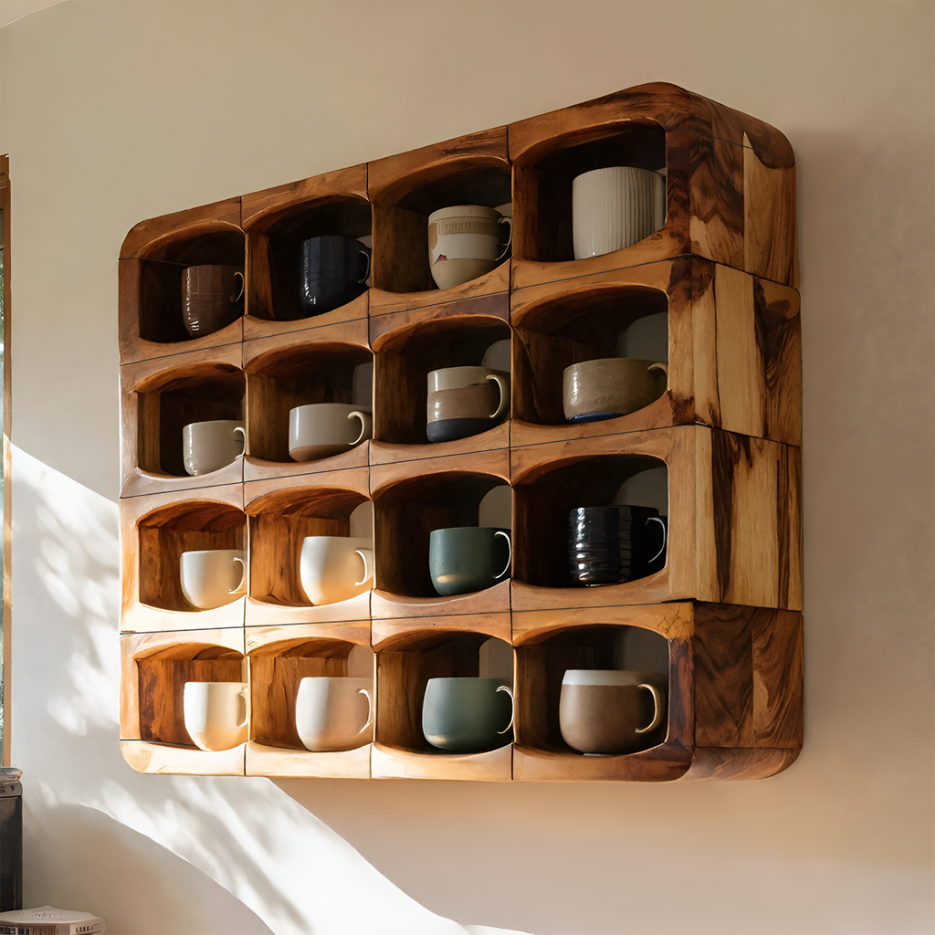 Handcrafted Wall-Mounted Kitchen Rack For Pantry Styling