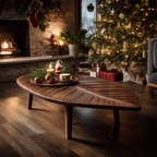 Mid Century Wooden Coffee Table For Christmas Living Room Decor