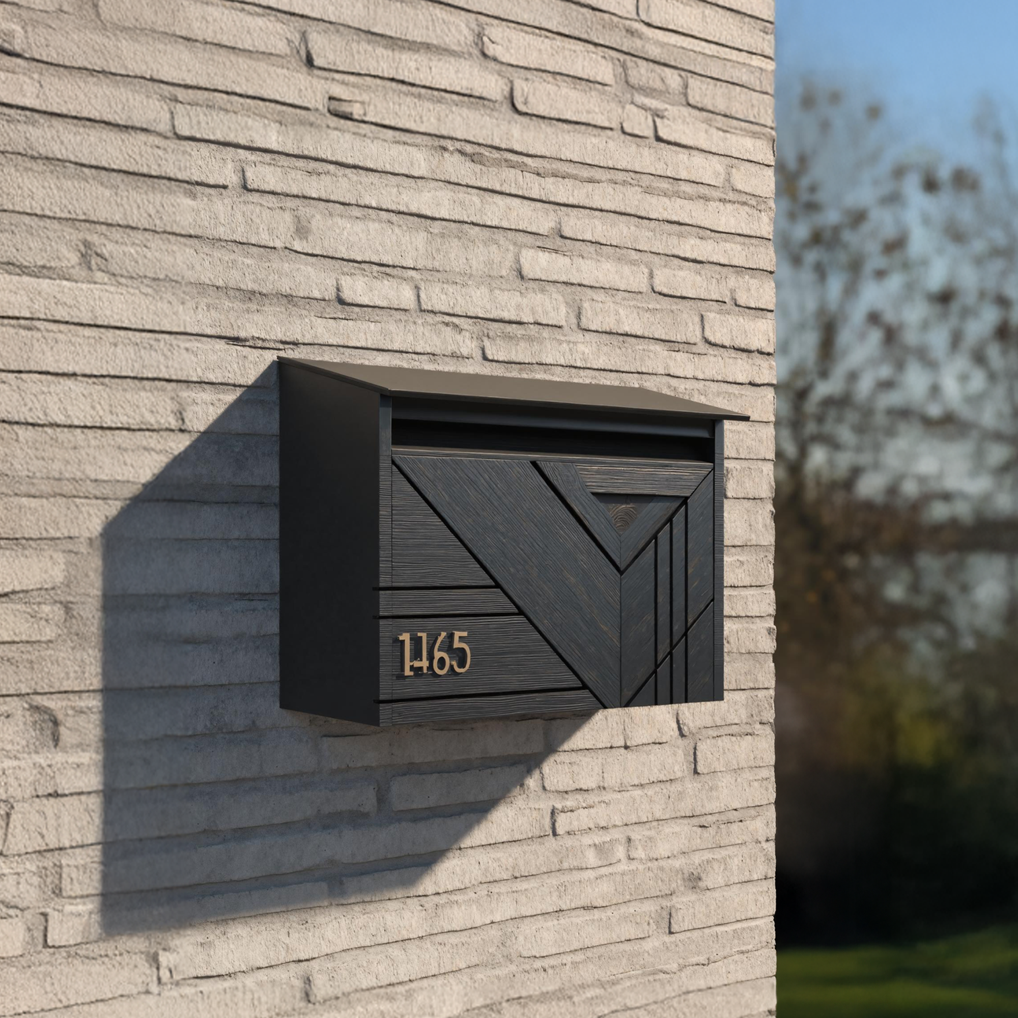 Farmhouse Wooden Sculpture Mailbox For Outdoor Patio Furniture Accent