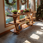 Mid Century Handcrafted Wooden Console Table For Holiday Home Decor