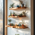 Mid Century Live Edge Floating Shelf For Xmas Bedroom Decoration