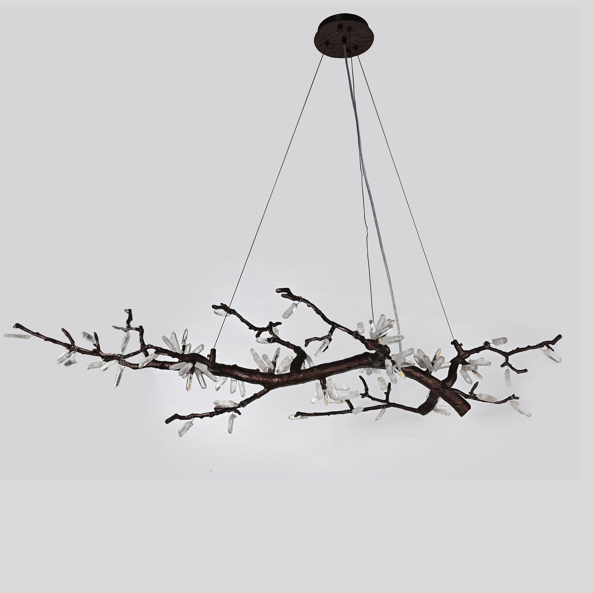 Selenite Crystal Blossom Branching Tree Chandelier