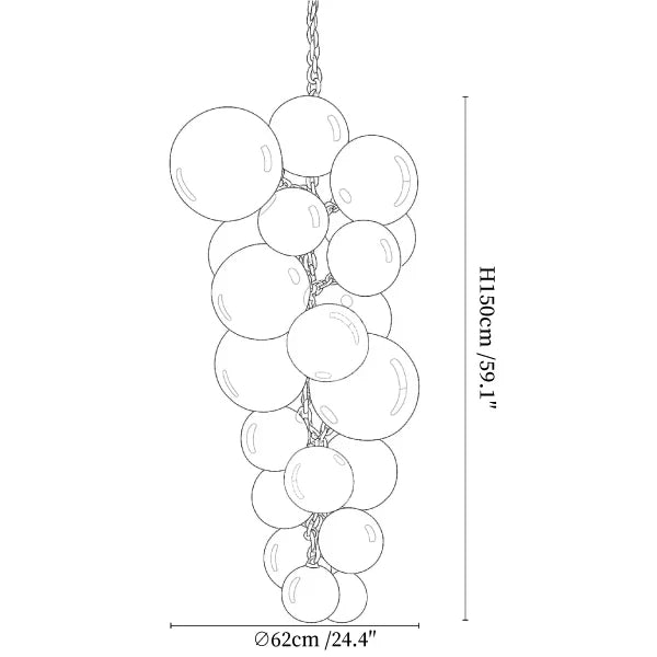 Velymo Grapetta Fruit Grape Hanging Swag Chandelier