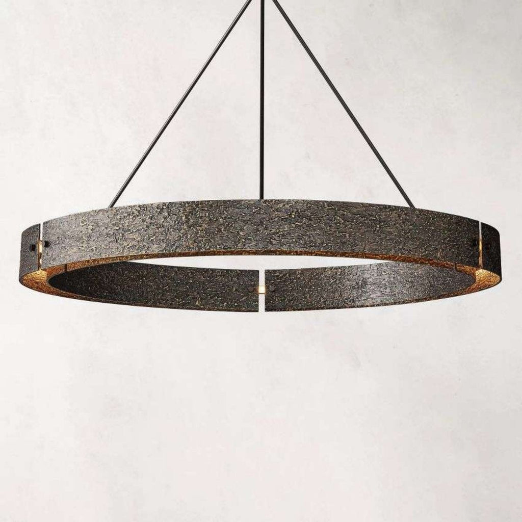 Vouvray Etched Metal Round Chandelier 60"
